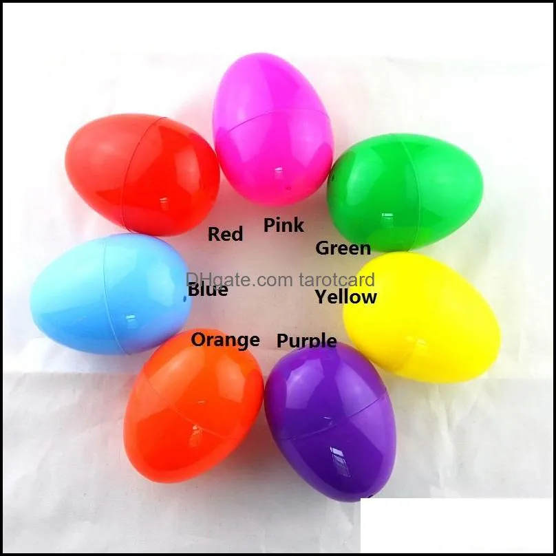 6.5*4.8cm Colorful Easter Eggs DIY Decoration For Kids Plastic Transparent Easter Egg Gift Free Shipping ZA3996