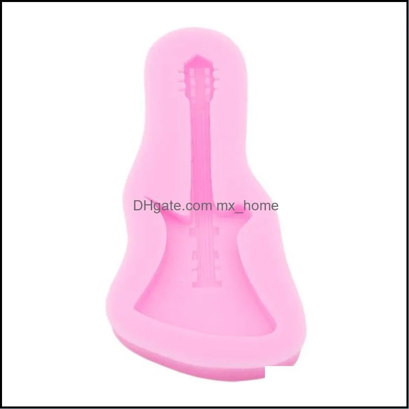 Cake Tools Musical Instrument Guitar Silicone Fondant Soap 3D Mold Cupcake Jelly Candy Chocolate Decoration Tool Moulds