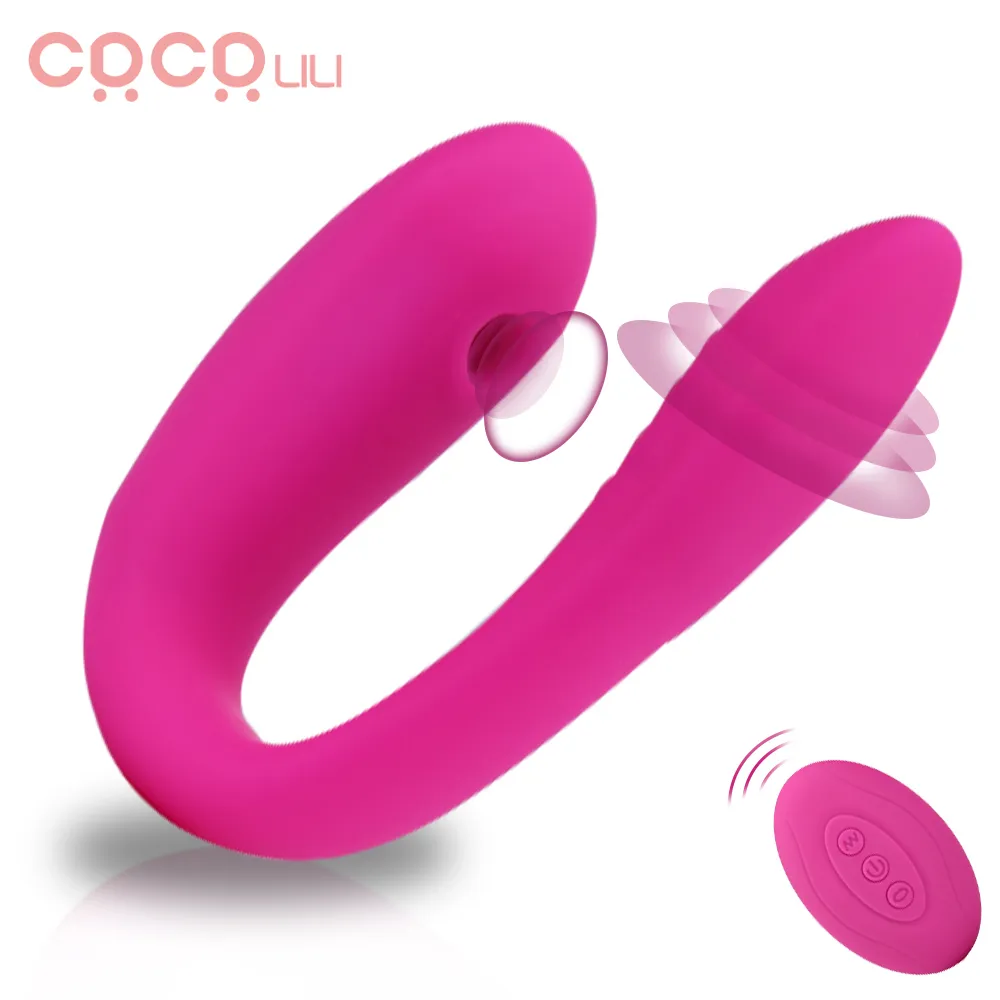 U Dildo Vibrating Vagina Sucking Vibrator Oral sexy Suction Clitoris Stimulation Female Masturbation Erotic Toys for Adult