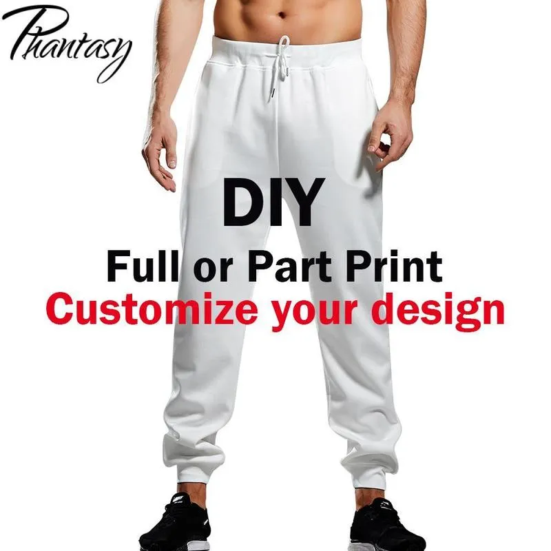 Fantasi Anpassa din design för Pants Summer Men s Print Sweatpants 3D Printed Fitness Streetwear Diy Custom Bottoms Unisex 220706