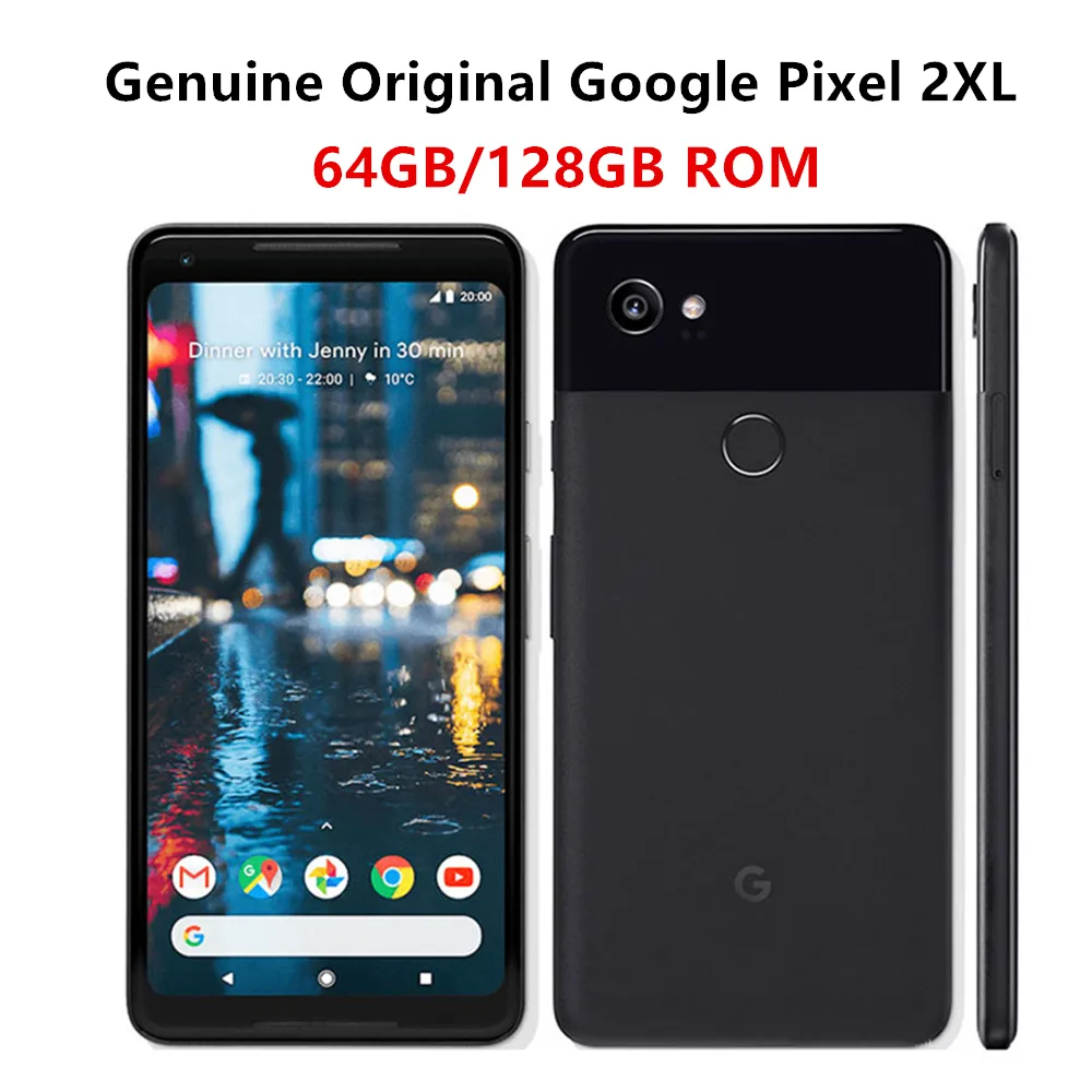 オリジナルのGoogle Pixel 2XL 2 XLスマートフォンSnapdragon 835 Octa Core 4GB 64GB 128GBフィンガープリント4G LTEロック解除携帯電話10PCS