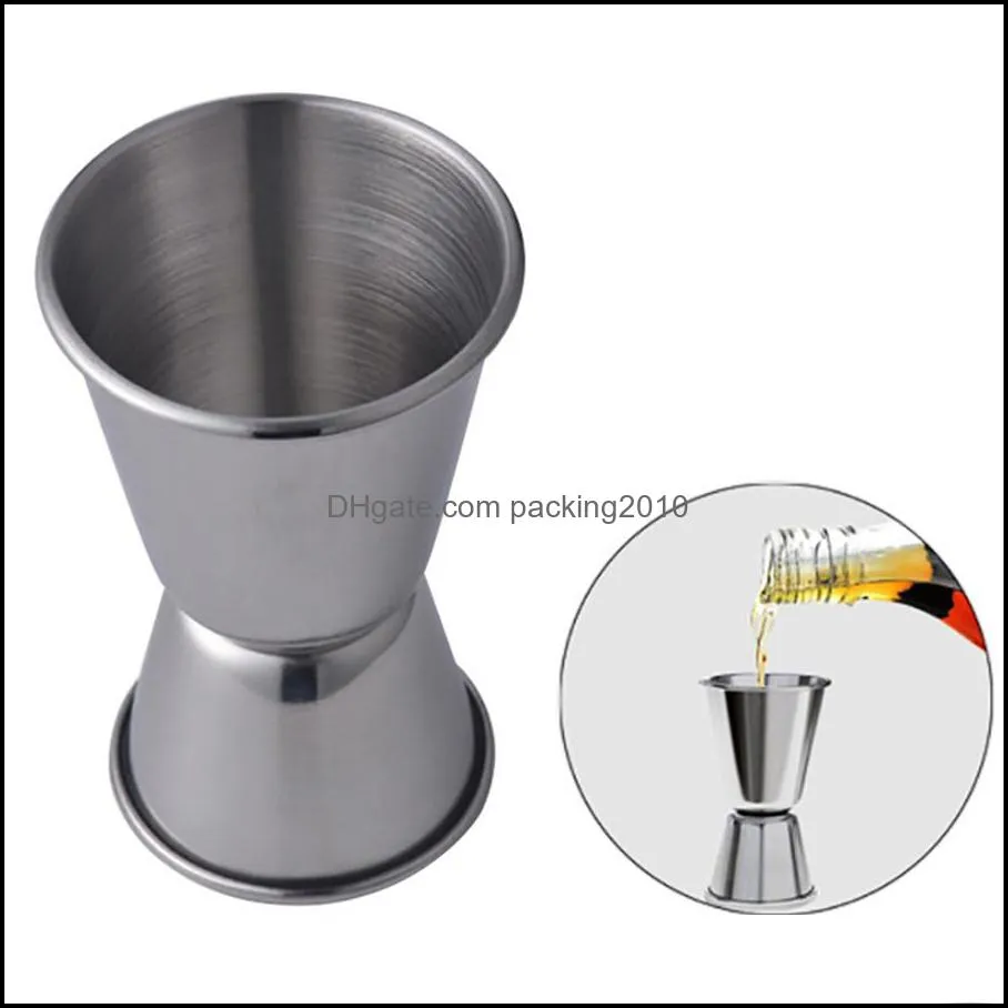 stainless steel double shot cocktail wine thicken drink cups dispenser stainless steel party measure cup bar cocktail measure cup dh1141