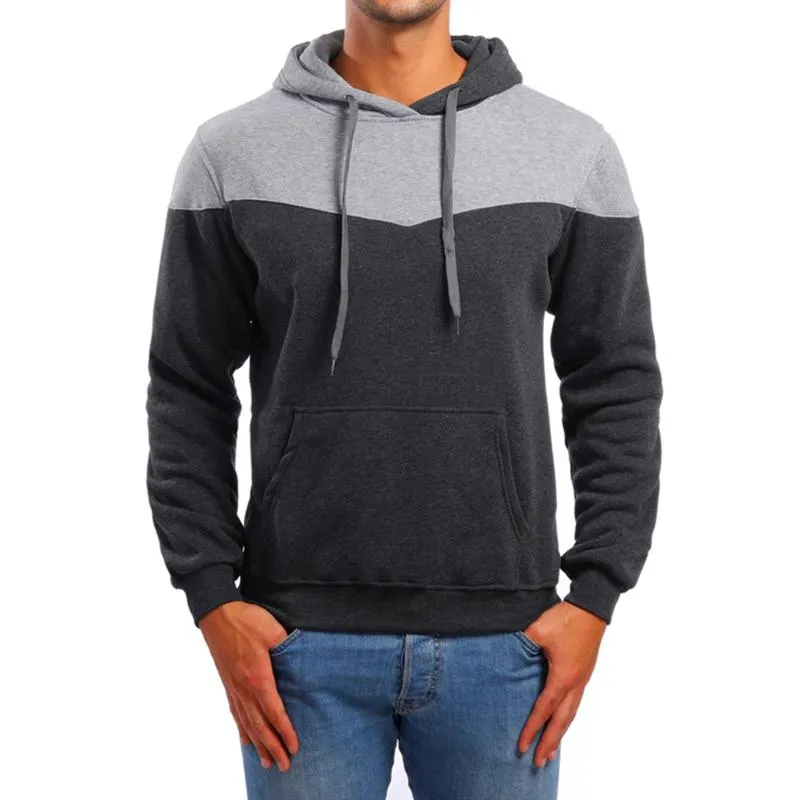 Men's Hoodies & Sweatshirts Men's Casual Color Block Top Hooded Pullover Sweatshirt With Pocket Memory Foam Slip SlipperMen's