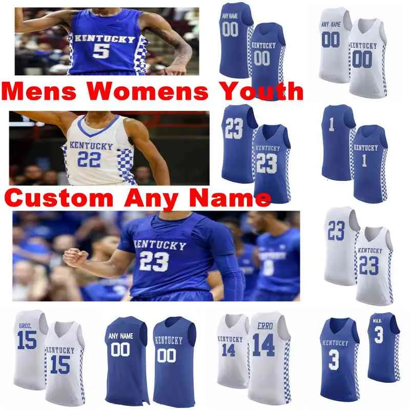 Kentucky Wildcats Trikots 10 Juzang Johnny Trikot 11 Allen Dontaie 13 Welch Riley 21 Payne Zan NCCA Basketball-Trikots individuell genäht