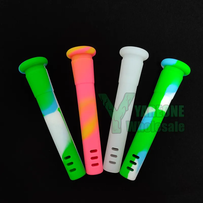 Narguilé Silicone Downstem Remplacement 3 Pouces Incassable Pipe À Eau Bong Tiges 18mm à 14mm Coloré De Qualité Alimentaire Dropdown Curseur Diffuseur YAREONE Vente En Gros