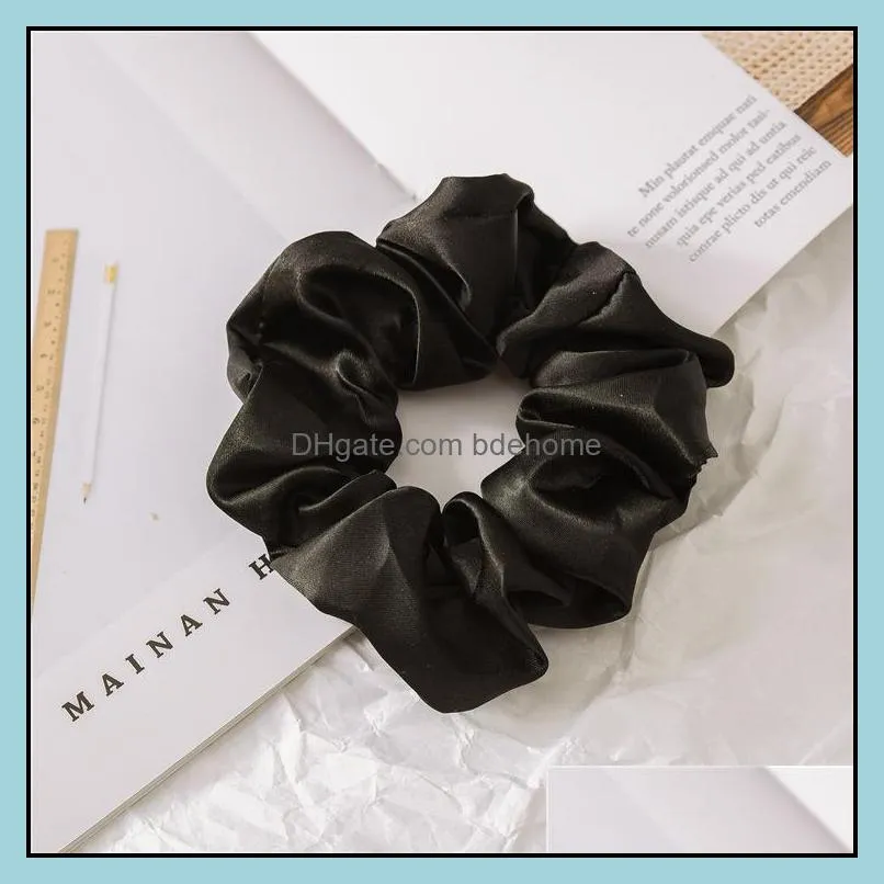 Fashion Satin Hair Ties Scrunchie Elastic Hair Bands For Women Luxury Soft Accessories Ponytail Holder Handmade Hair Rope