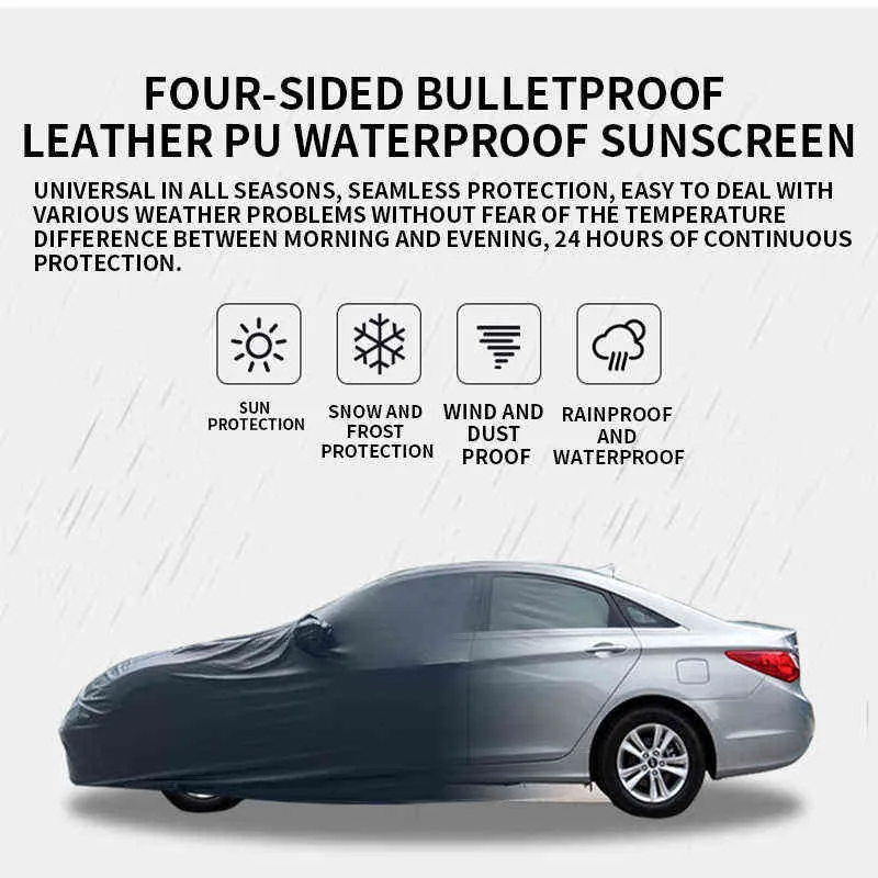 Waterproof Black PU And Velvet Suv Cover With Thickened Four Sided