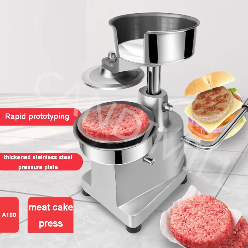 100 mm Home Forming Burger Patty Maker Hamburger Press Manuel Burger Makers Equitment Round Machine en acier inoxydable Forme de viande