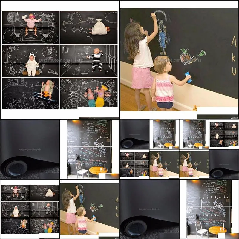 Chalk Board Blackboard Stickers Removable Vinyl Draw Decor Mural Decals Art Chalkboard Wall Sticker For Kids Rooms