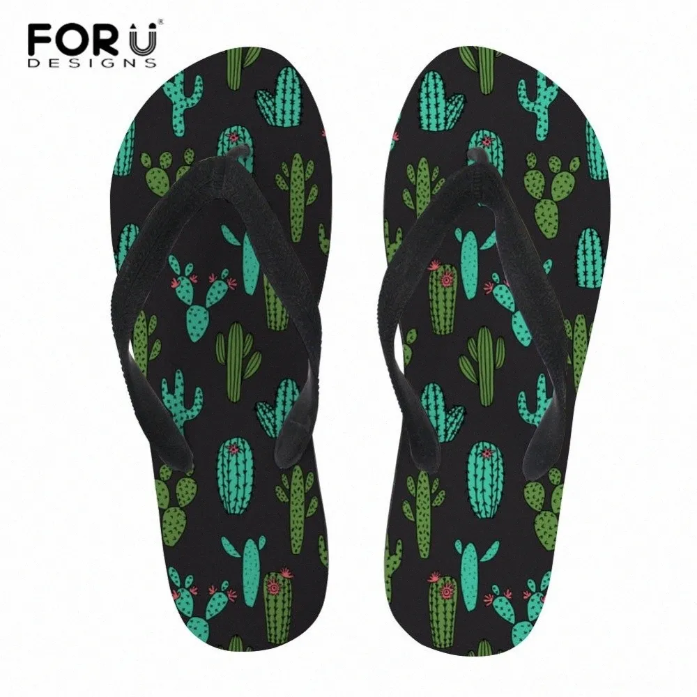 forudesigns Women Slippers Personality Cactus Slippers Prints Female Slip On Bathroom Flipflops Lady Soft Rubber Sandals Zapatillas Mujer Buy Shoes On x2qf#