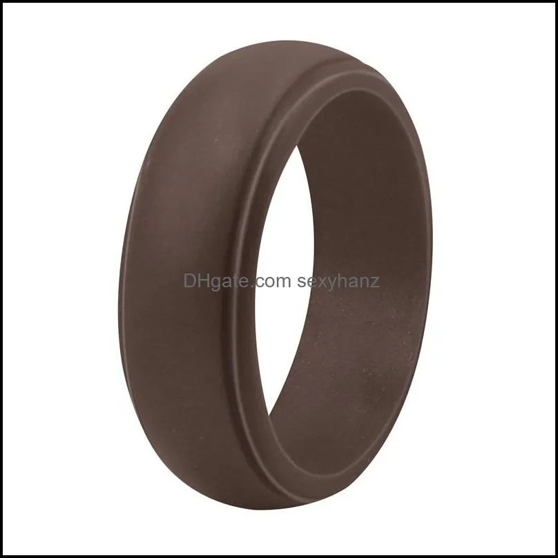 Women&Men Jewelry Fashion New Curved Step Silicone Outdoor Sports Ring Size 7/8/9/10/11/12/13/14 1062 Q2