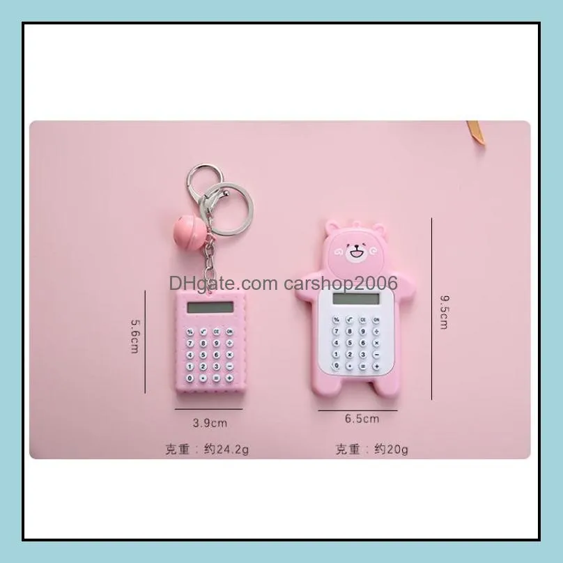 cartoon cute bear calculator mini portable small battery-powered calculatorportable elementary school student computer