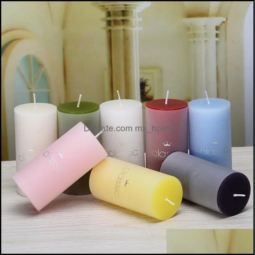 smokeless scented candles classic cylindrical birthday romantic small candle wedding western food candlestick column wax