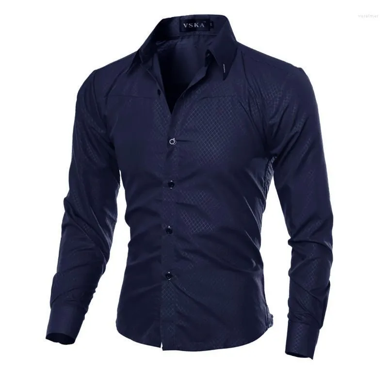 Chemises habillées pour hommes plus tailleur de marque de marque de marque Ciothing Solid Soft Men Shirt Long Slim Slim Fit 2022Men's Vere22