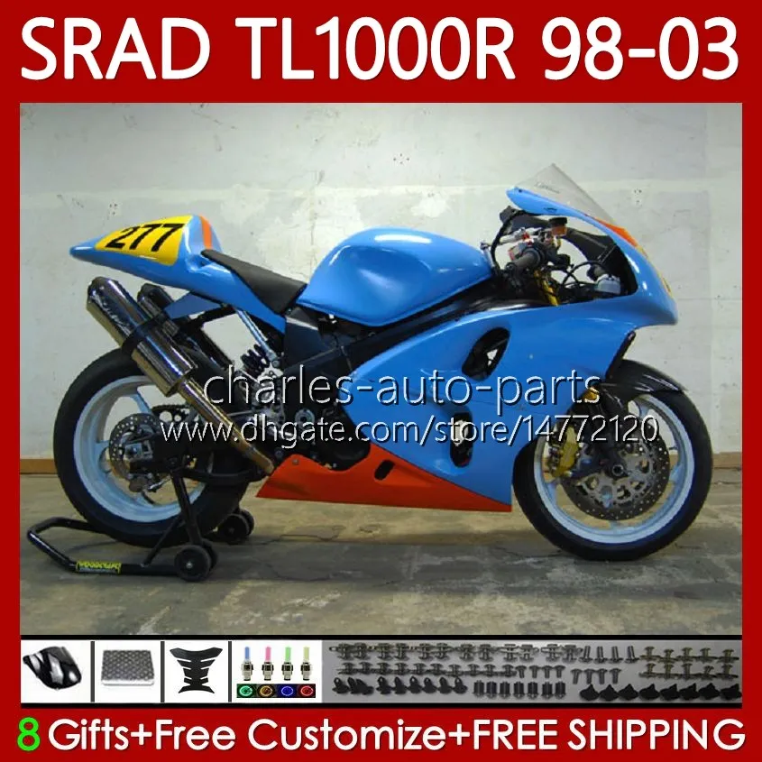 Suzuki Srad TL1000R TL-1000R TL1000 R Gloss Blue 98 99 00 01 02 03 Bodywork 118no.89 TL 1000R 98-03 TL-1000 TL 1000 R 1998 1999 2000 2000 2001 2002 2003 페어링 키트
