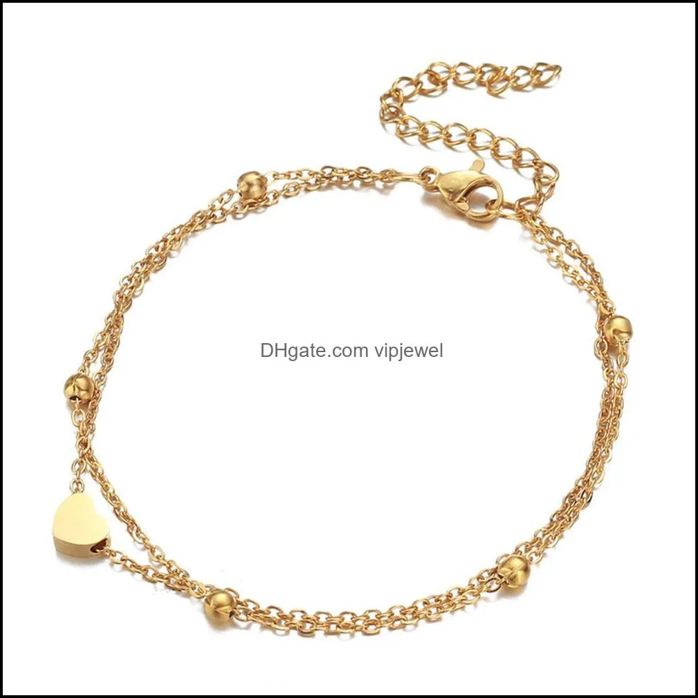 fashion gold chain anklet heart for women wholesale n2106092