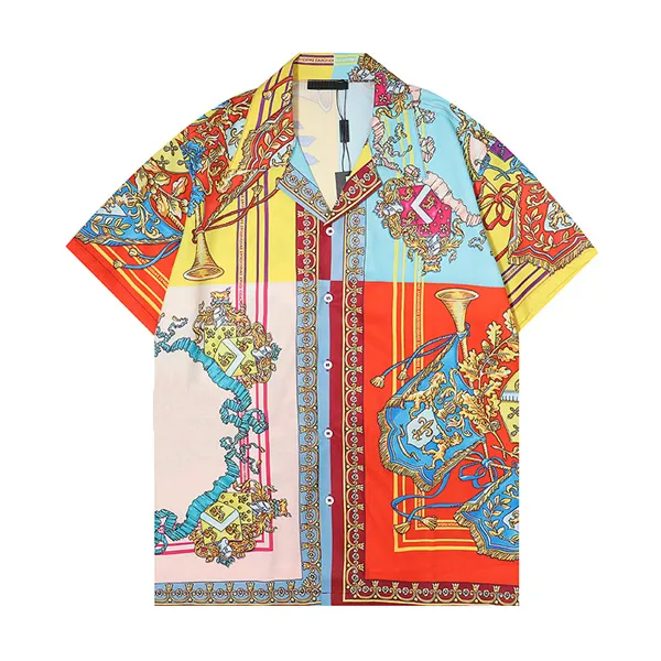 mens designer shirt marque hommes chemise Casual manches courtes Hawaiian Holiday Beach lâche chemise m-3xl