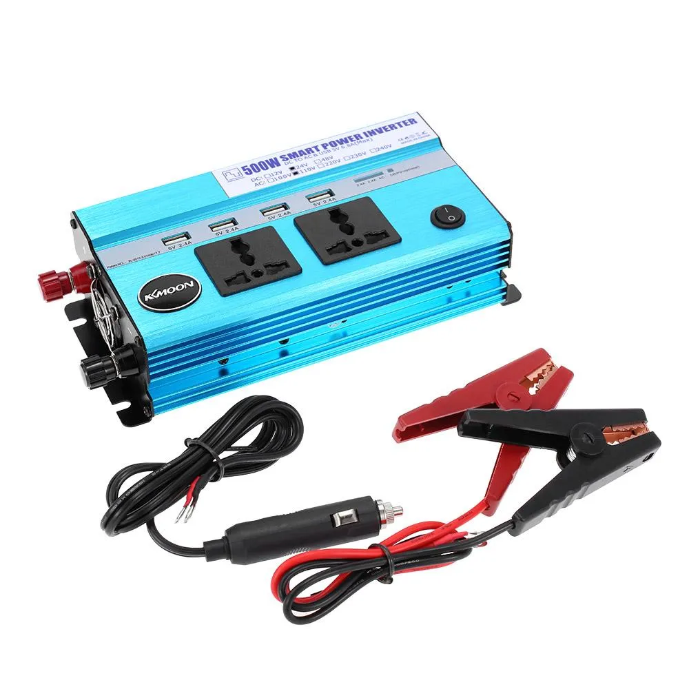 Car Jump Starter Power Inverter 500W DC 12V To AC 110V 60Hz With 4 USB