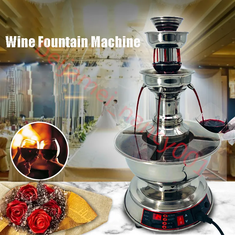 220V Red Wine Champagne Fountain Juice Drinking Water Dispenser Beer  Waterfall Machine For Wedding Birthday Party