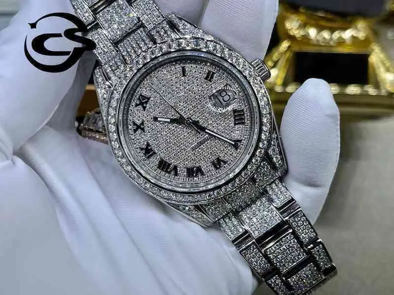 Rolesx relógio de luxo Data Gmt Top Lluxury Privado Personalizado Lab Diamonds Watch Homens Mulheres Iced Ice Cube RollexablWatches Skeleton Vvs Moissanite Diamond