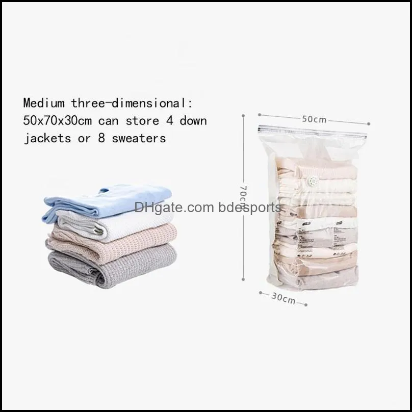 Storage Bags Convenient Vacuum For Clothes Pillows Bedding Blanket More Space Save Compression Travel Hand Pump Seal Zipper Tool