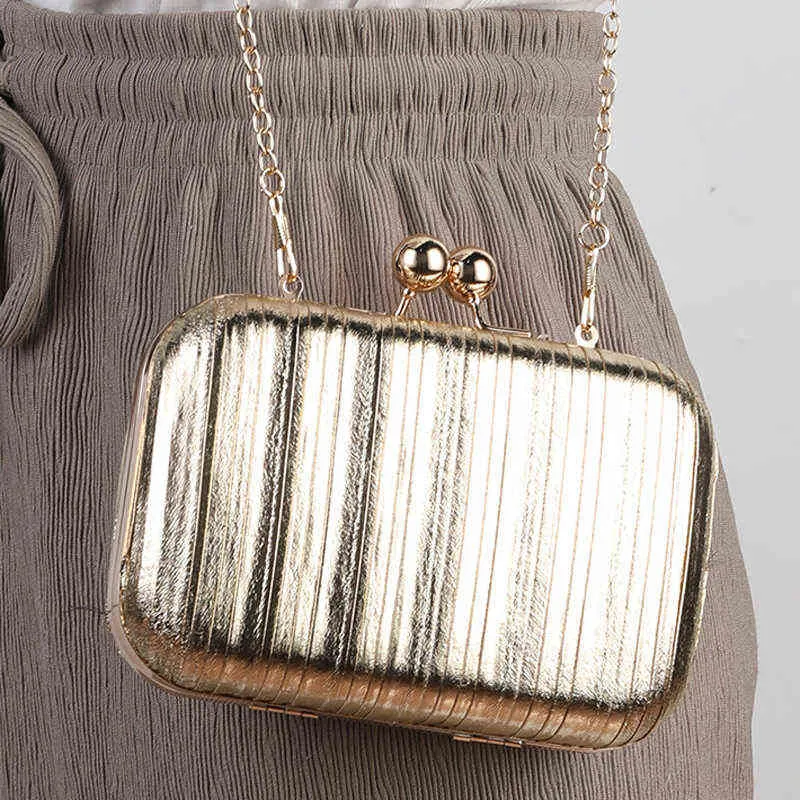 Gold Designer Bag Designer Luxury Summer Handbags for Women Clutch Elegante Pu Glittering Fancy Crossbody Bag Mujer 220429