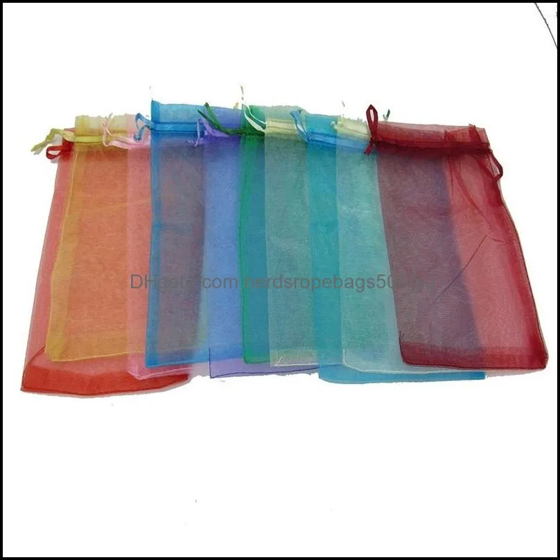 100pcs/lot (9 Sizes) Organza Gift Bag Jewelry Packag Bag Wedd Party Decorat Favors Drawable Gift Bag&Pouches Baby Shower OK 211 V2