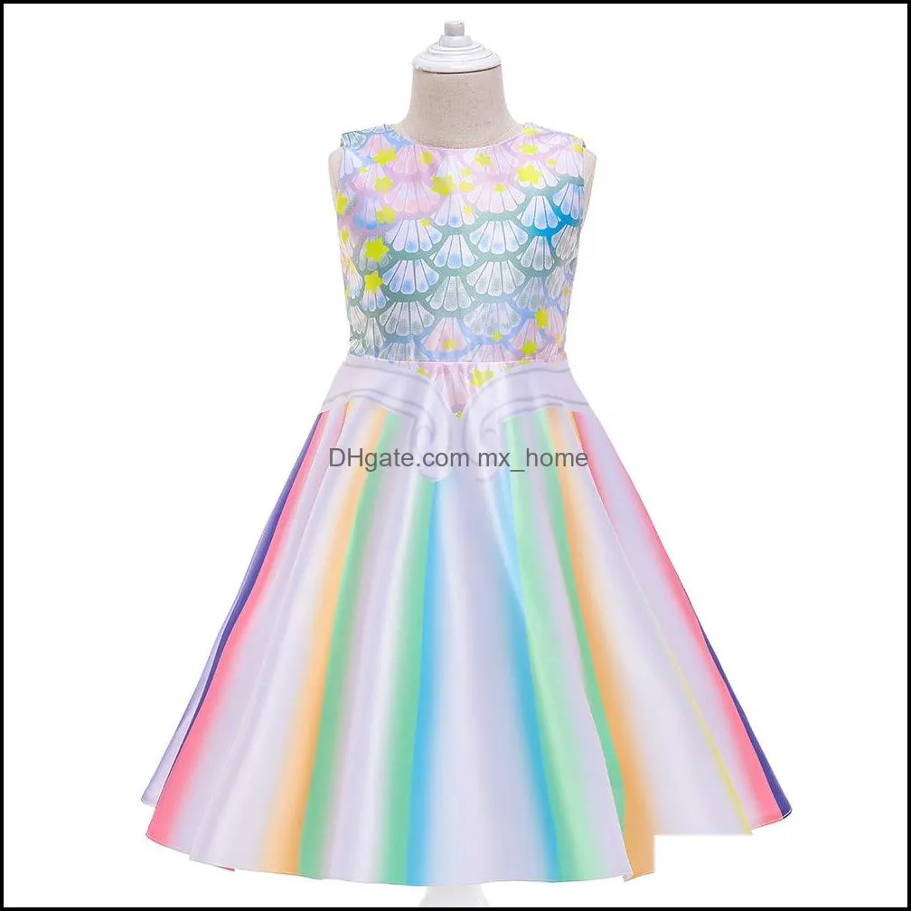 kids clothes girls mermaid dress children sleeveless fish scale print princess dresses summer boutique fashion baby clothing z5360