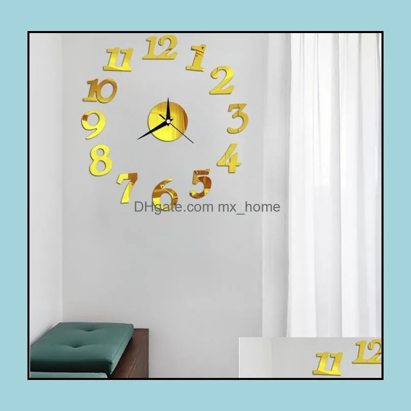 Wholesale- new DIY Clock Self Adhesive Decal Modern Wall Digit Number Room Interior Decoration Clock