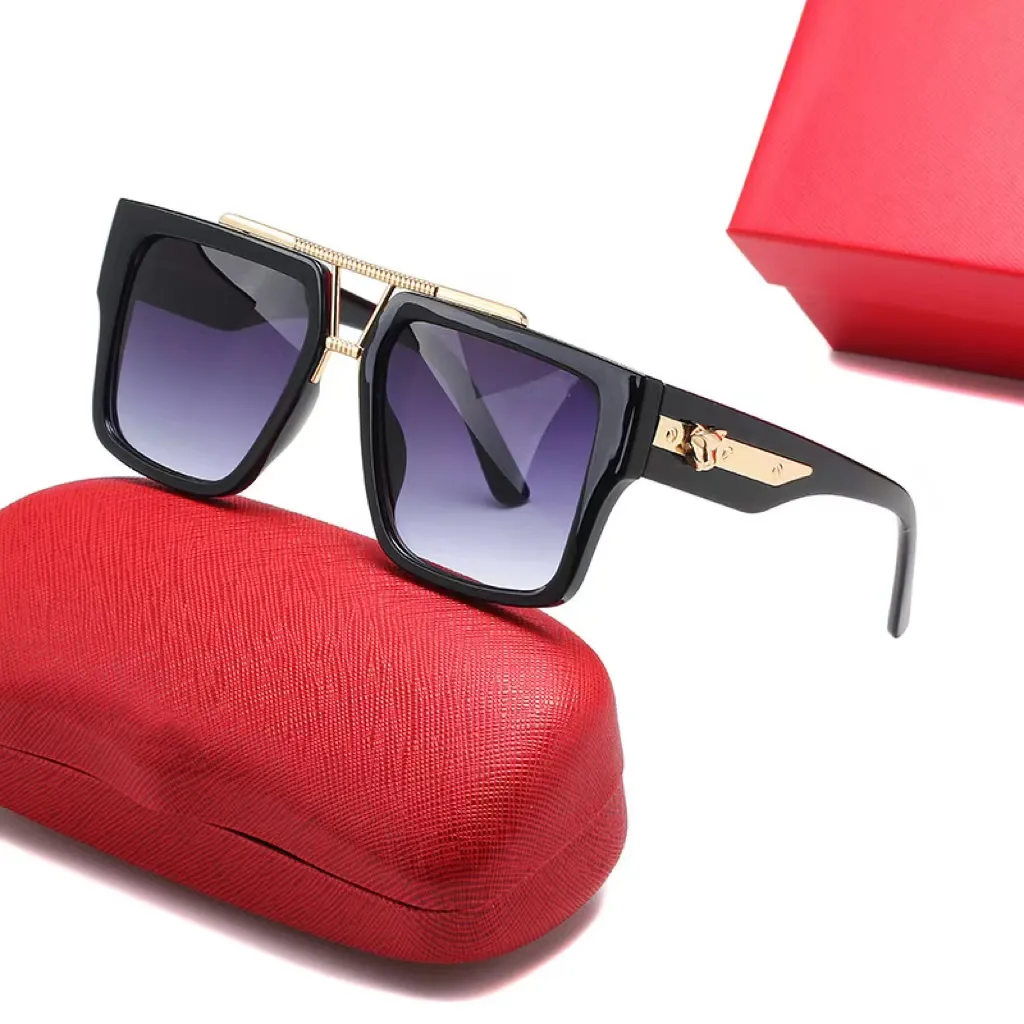 Herren-Designer-Sonnenbrille, Designer-Sonnenbrille, Carti-Sonnenbrille für Herren, transparente Outdoor-Sonnenbrille mit UV-Schutz, rote Box, Luxus-Sonnenbrille