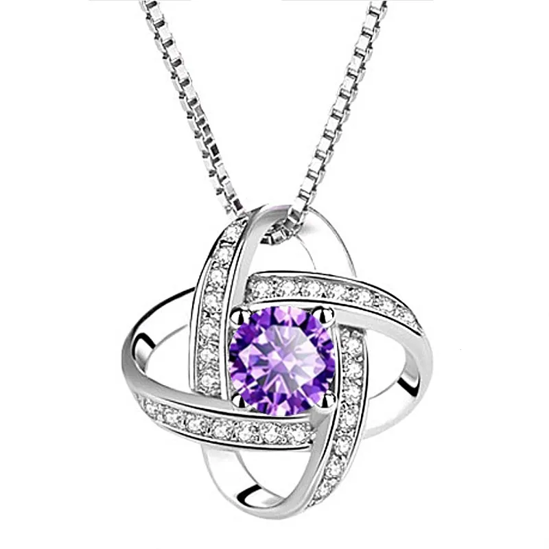 Vierblättriges Kleeblatt Halskette Schmuck Blume Silber Anhänger Halsketten Kette Geburtstagsgeschenk für Frauen