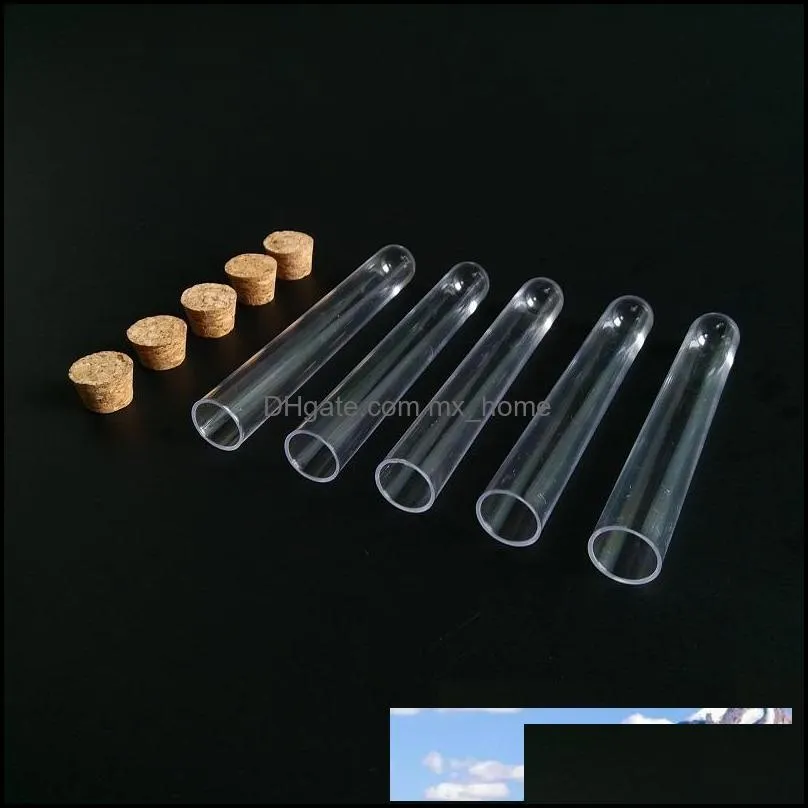 Packing Bottles Clear Food Grade PS Plastic Test Tube with Cork Stopper 15x100mm 11ml Wholesale WB1229