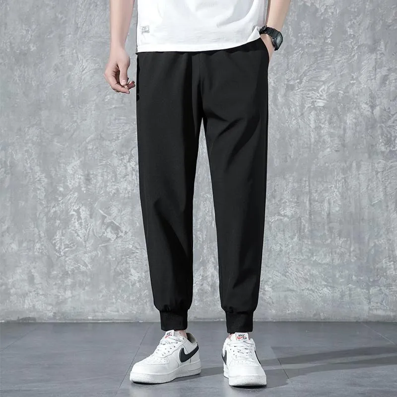 Men's Pants Mens Quick Dry Joggers Men Thin 2022 Summer Light Weight Plain Japanese Streetwear Trousers Casual Black For MenMen's