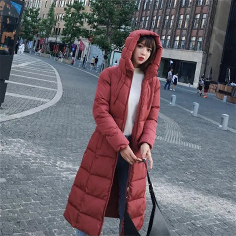 Womens Trench Coats Large Fur Collar Warm Winter Coat Women Long