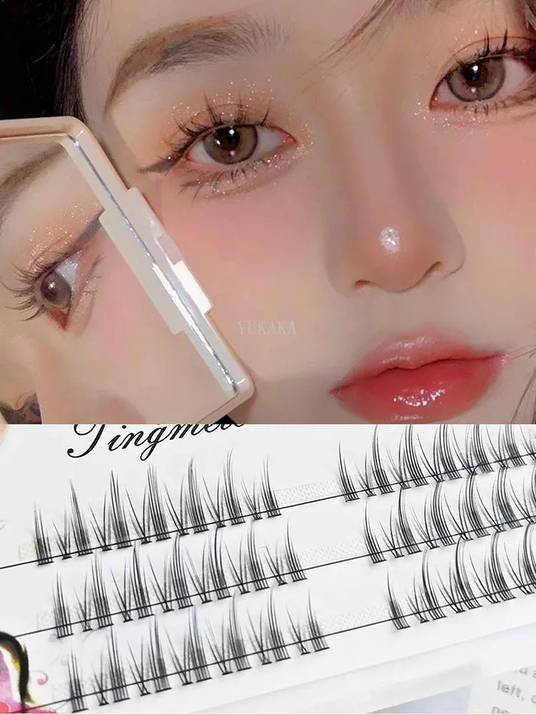 False Eyelashes Cos Eyelash Extensions 3 Rows Single Cluster Manga Simulated Fashion Fairy Spike Makeupfalse