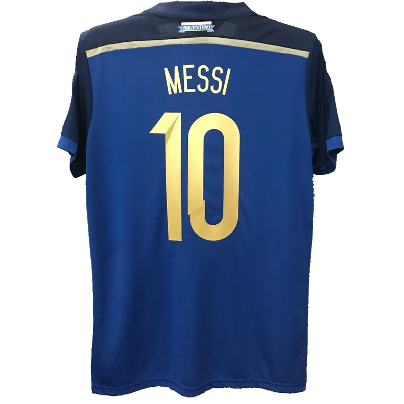 Retro classic Argentina 2014 soccer jerseys national team MESSI DI MARIA HIGUAIN KUN AGUERO Mascherano football shirt