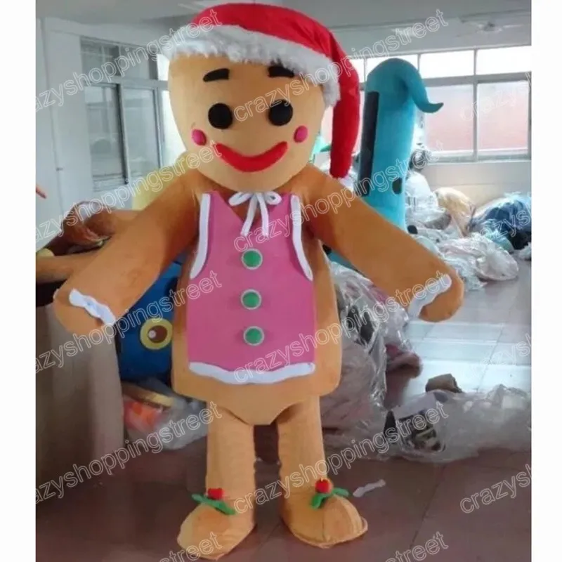 halloween Gingerbread man Mascot Costume Personaggio dei cartoni animati Abiti Suit Adulti Taglia Natale Carnival Party Outdoor Outfit Tute pubblicitarie