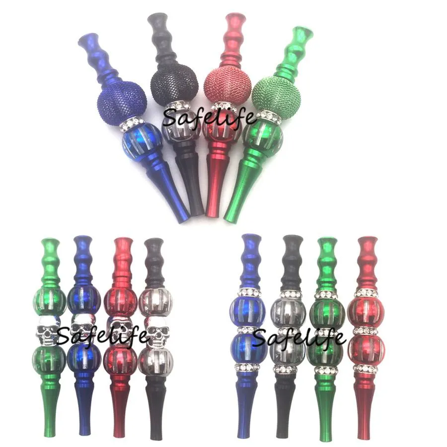Wholesale Metal Hookah Mouth Tips With Skull Head Colorul Rod Hookah