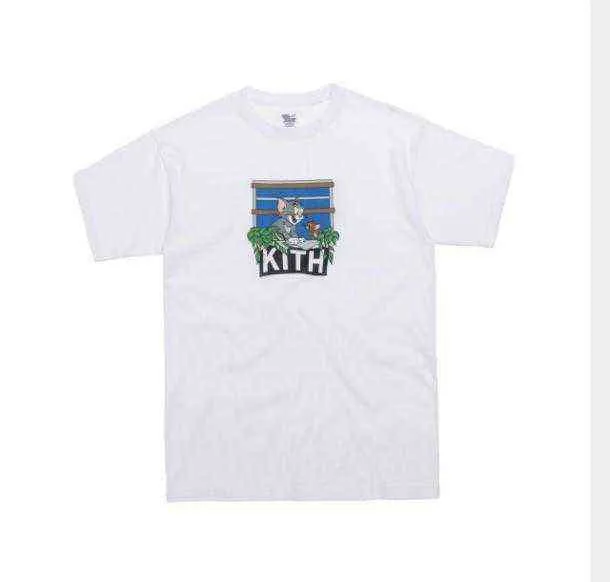 Kith Tom och Jerry tee man kvinnor casual t-shirt korta ärmar Sesame street l modekläder s outwear toppar kvalitet t skjortor för män q12