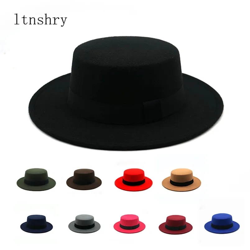 Vinterhöstimitation Woolen Women Men Ladies Fes Top Jazz European American Round Caps Bowler Hats Feminino Gorra 220727