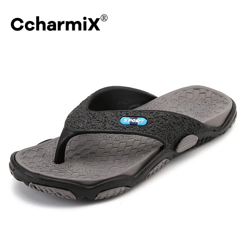 CcharmiX hommes tongs été hommes nouveau Style chaussures souples en plein air plage hommes pantoufles Massage hommes chaussures d'eau 210301