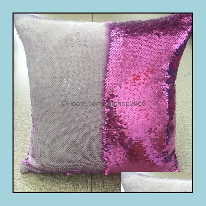 magical glitter throw pillow case sequin mermaid cushion cover pillow home decorative car sofa pillowcase 40*40cm yhm282-1