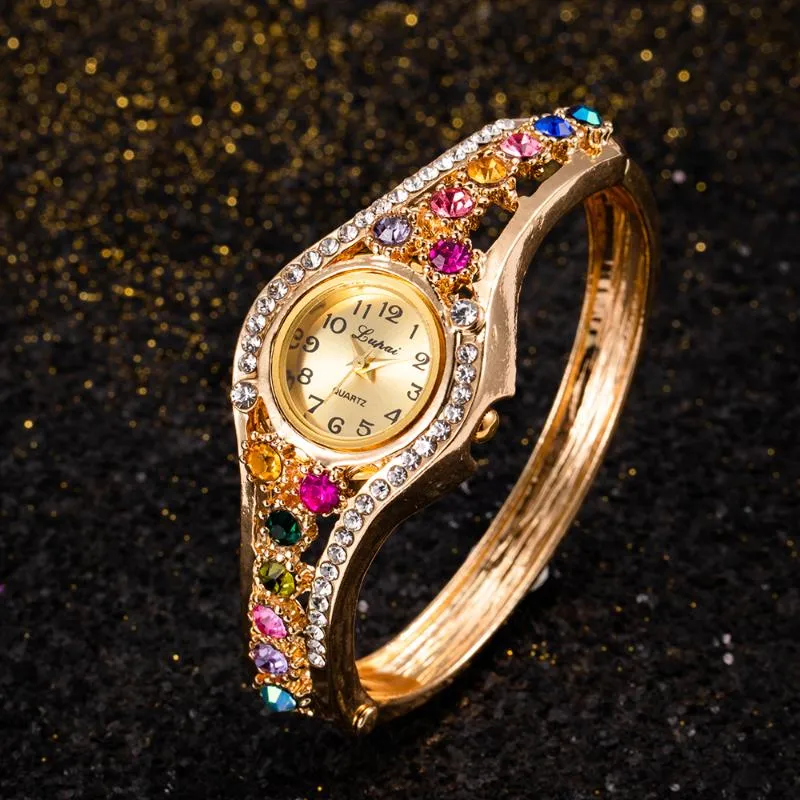 Wristwatches Women Watches Luxury Rhinestone Small Watch Shockproof Waterproof Dress Bracelet Wristwatch Gift For Zegarek Damski