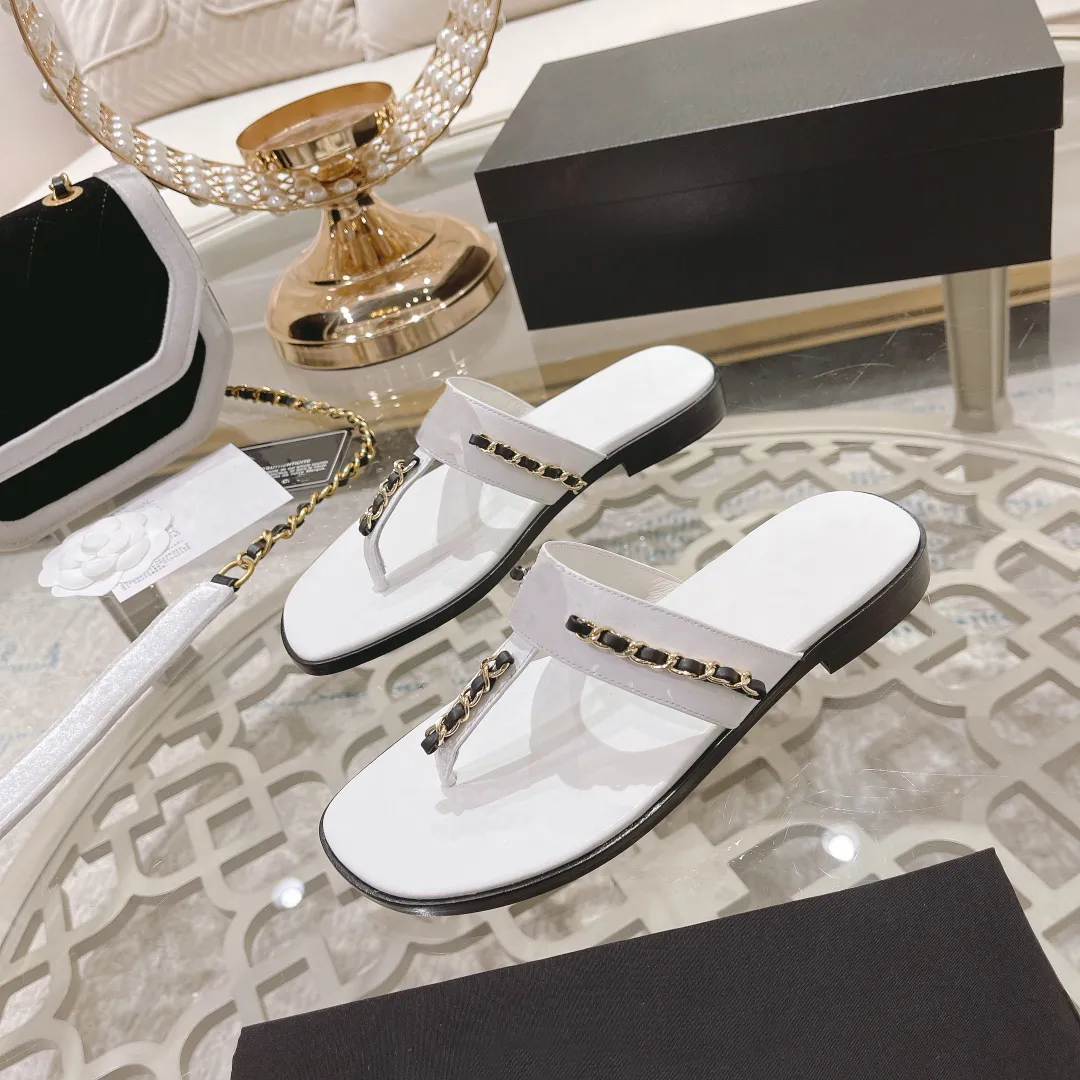 2022 Designer Women Sandals Platform Slide Ladies Leather Slippers Summer Beach Party Fashion Casual Wide Flat Heel Slipper Top Quality Size 35-40