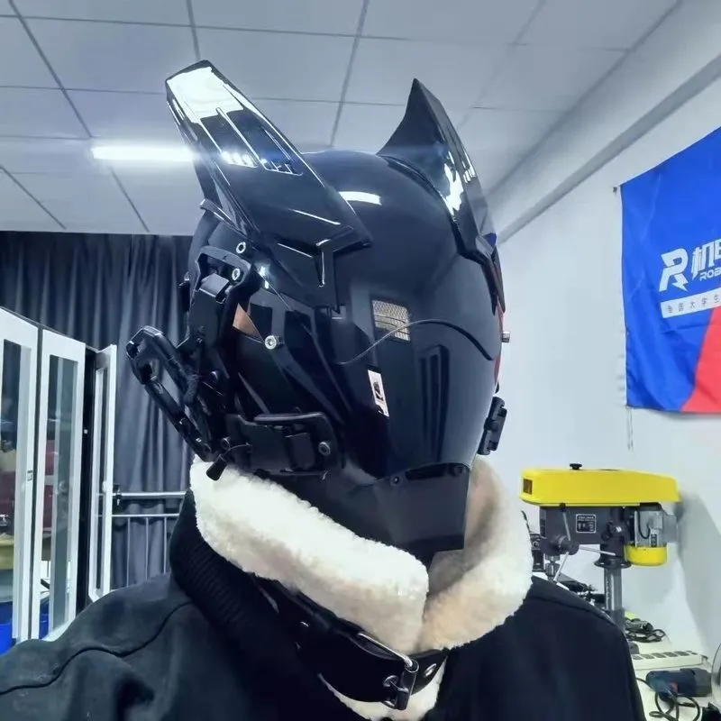 サイバーパンクマスクコスプレマスキブラックサムライウォーズカメン