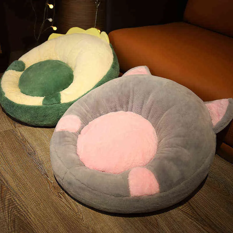 1 st 55 cm Soft Cat Bear Rabbit Animal Seat Cushion fylld plysch soffa inomhus golvhemstol dekor vinter ldren flicka j220729