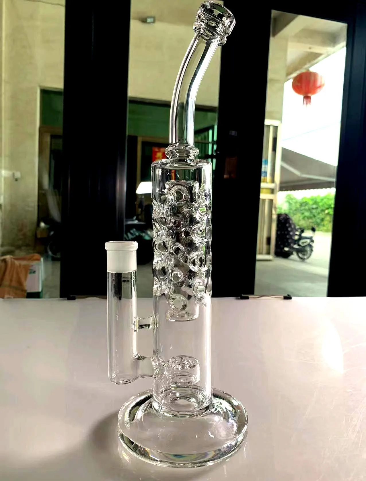 2022 gravity bongs water pipes Hookahs tornado bong ash catcher High-quality perforated thickened hookah oil drill air bubble holder 13.8 in. Full Height 18.8 ports