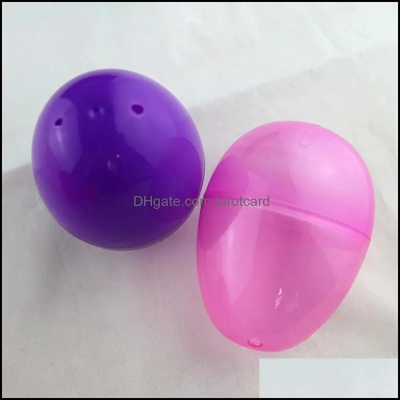 6.5*4.8cm Colorful Easter Eggs DIY Decoration For Kids Plastic Transparent Easter Egg Gift Free Shipping ZA3996