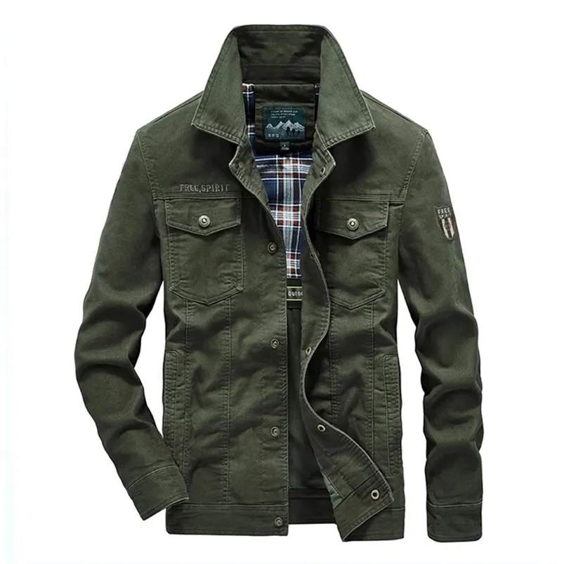 Plus size 7xl 8xl kurtka wojskowa mężczyźni Jakość bawełniana wiosna jesienna męskie kurtki multi kieszenie zwykłe płaszcze męskie chaquetas hombre 220728
