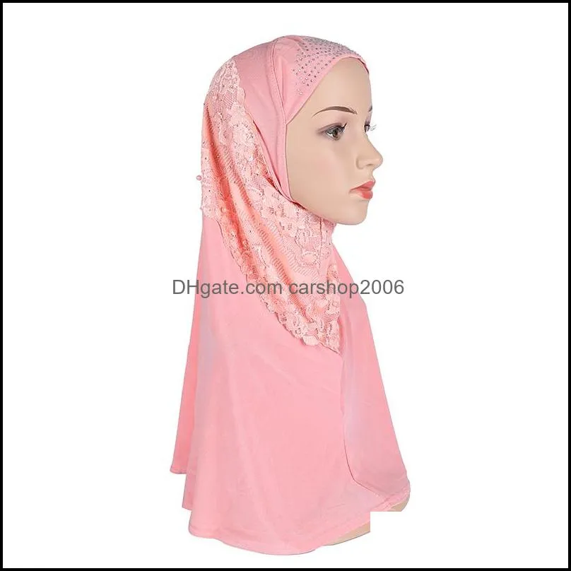 women muslim flower hijab lace long scarf islamic amira headwear shawls headwraps ready jersey ramadan full cover arab cap